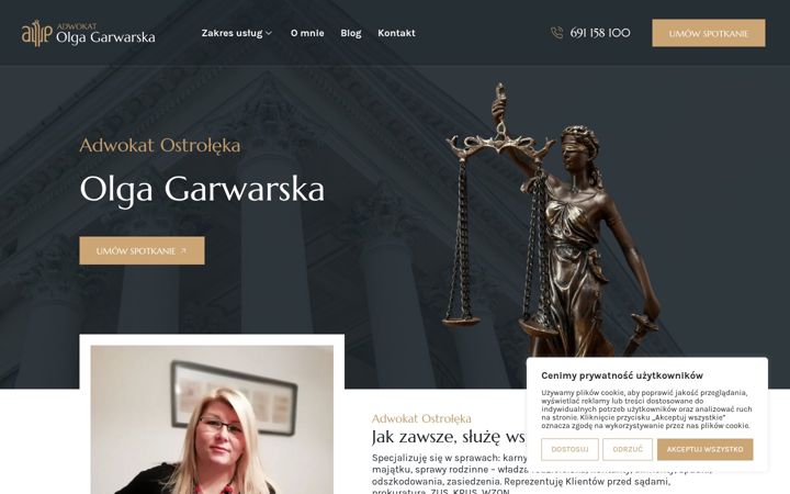 Screenshot ta' adwokatgarwarska.pl
