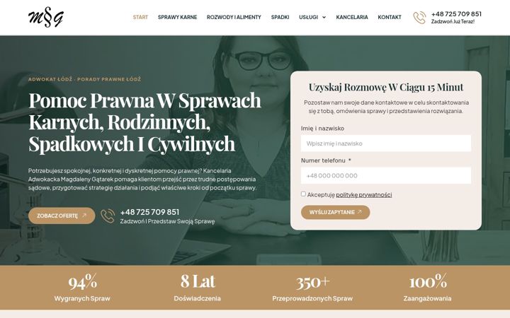 Screenshot ta' adwokatgatarek.pl