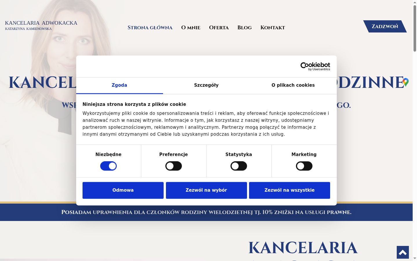 Posnetek zaslona pasice za privolitev, prikazane pred kakršno koli interakcijo