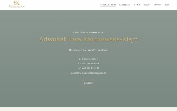 Posnetek zaslona adwokatkarczewska.pl