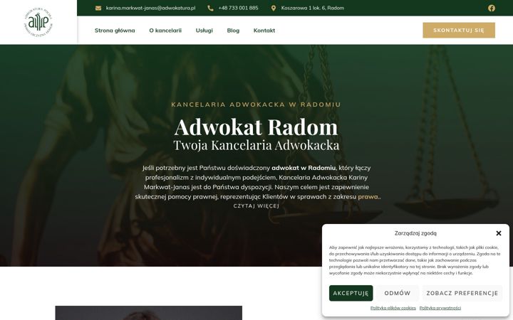 Screenshot of adwokatkarinamarkwat-janas.pl