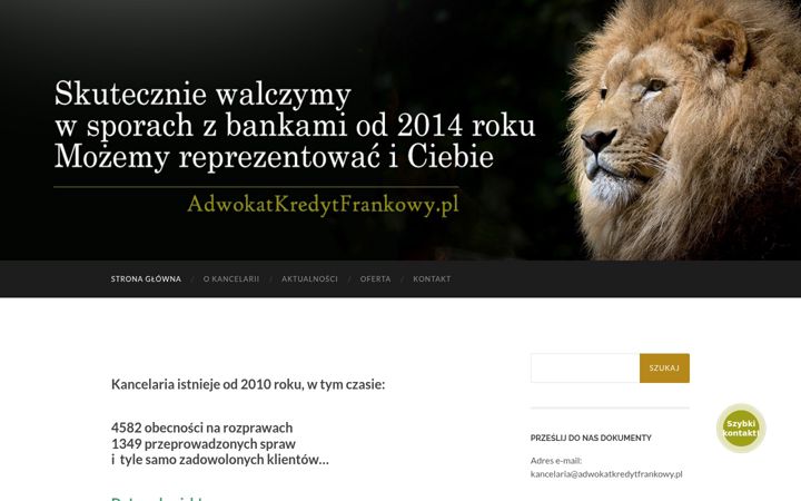 Screenshot of adwokatkredytfrankowy.pl