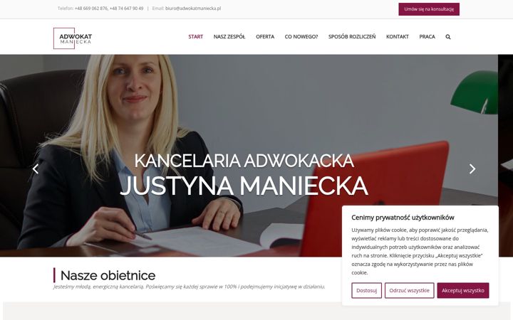 Skjámynd af adwokatmaniecka.pl