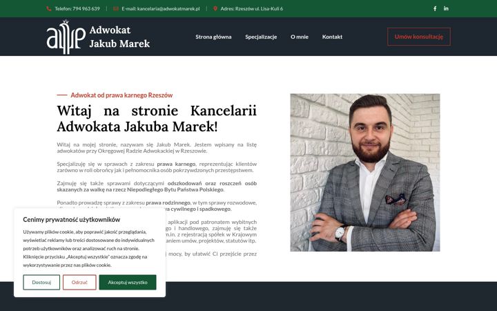 Skjámynd af adwokatmarek.pl