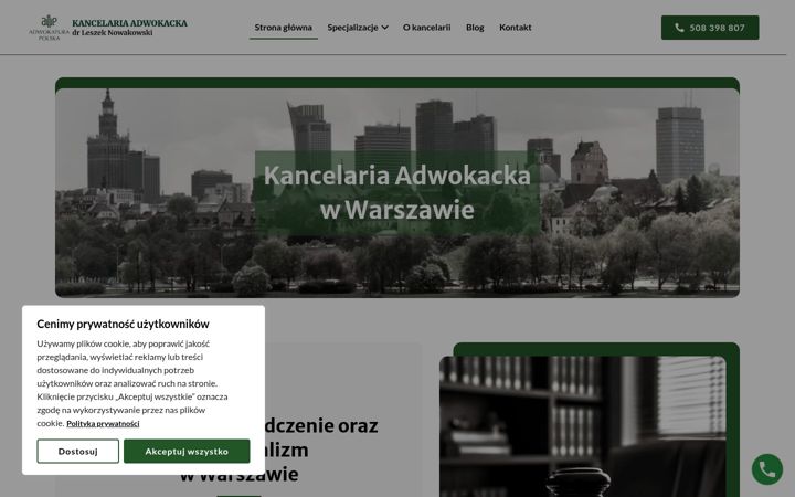 Screenshot of adwokatnowakowski.pl
