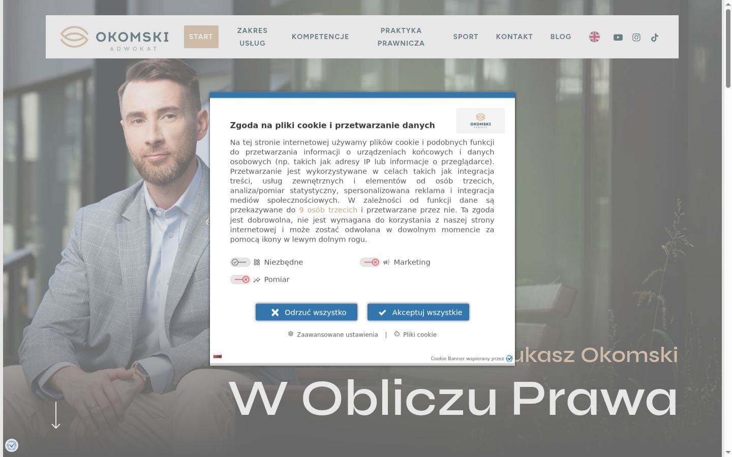Snímka obrazovky banera súhlasu zobrazeného pred akoukoľvek interakciou