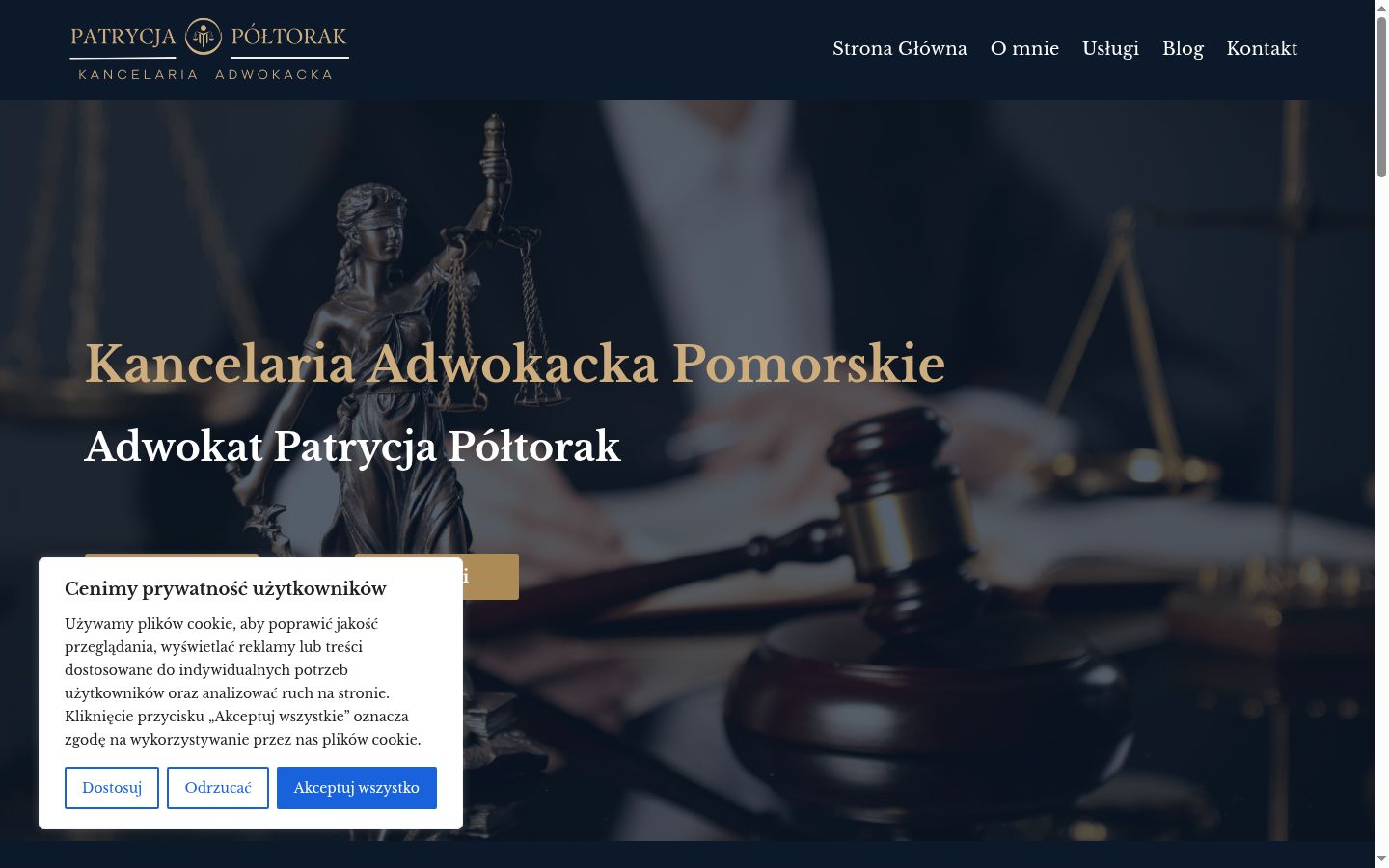 Zrzut ekranu banera zgody wyświetlanego przed jakąkolwiek interakcją