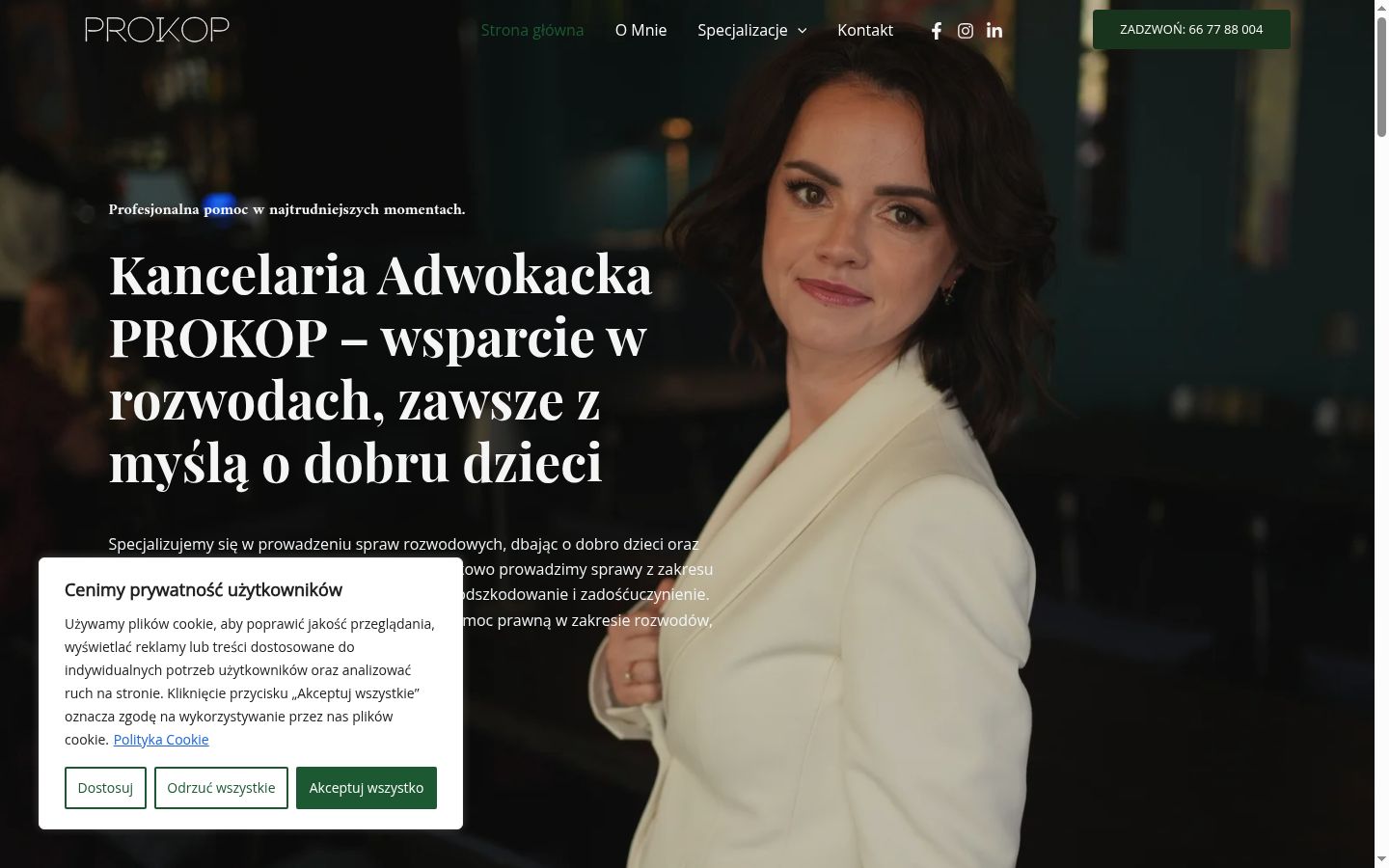 Zrzut ekranu banera zgody wyświetlanego przed jakąkolwiek interakcją