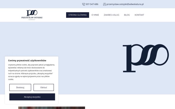 Screenshot of adwokatprzemyslawostojski.pl