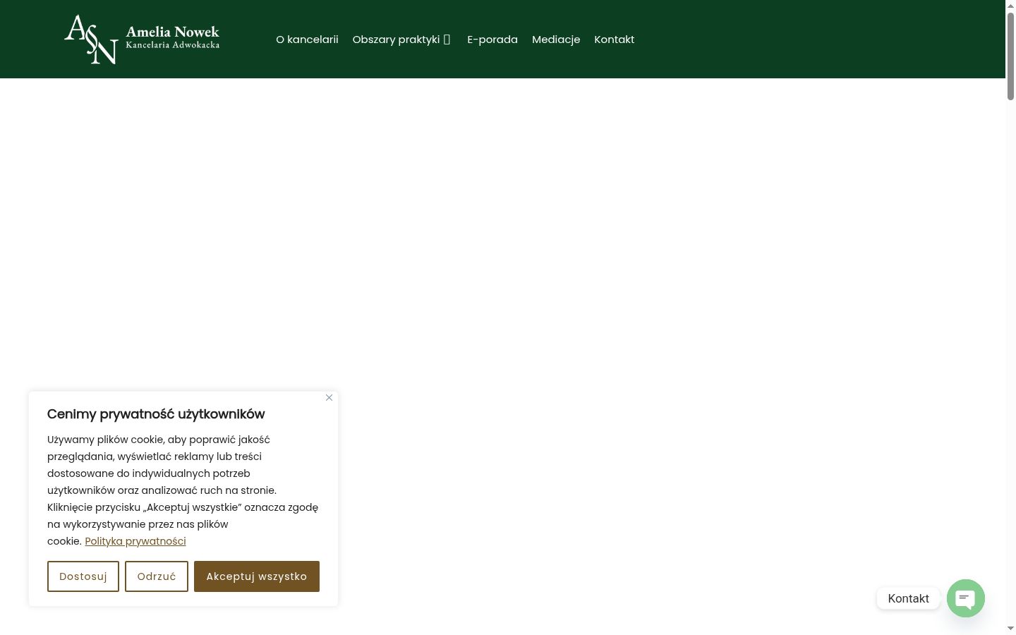 Captura de pantalla del banner de consentimiento mostrado antes de cualquier interacción