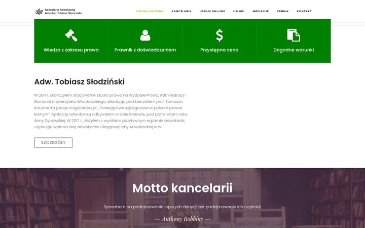 Kuvakaappaus sivustosta adwokatslodzinski.pl