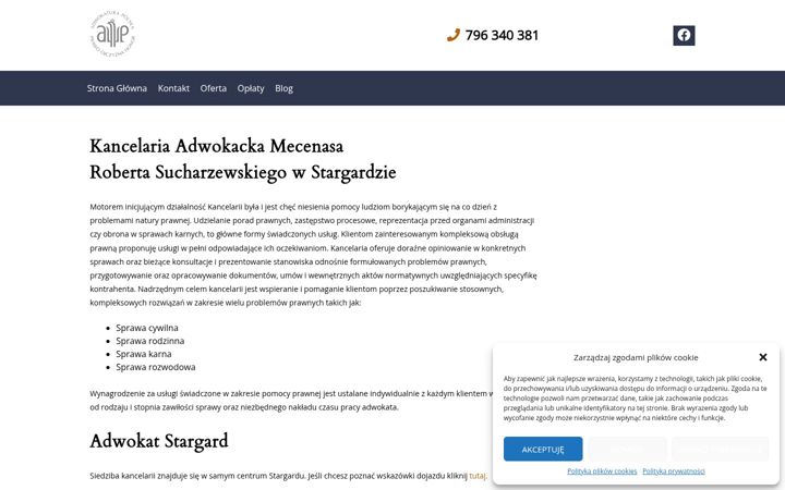 Screenshot of adwokatsucharzewski.pl