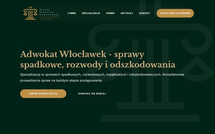 Screenshot of adwokatszortykanowakowska.pl