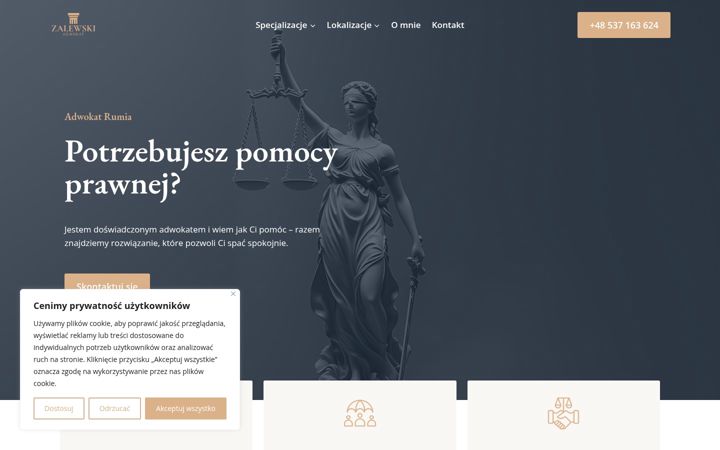 Screenshot of adwokatzalewski.com