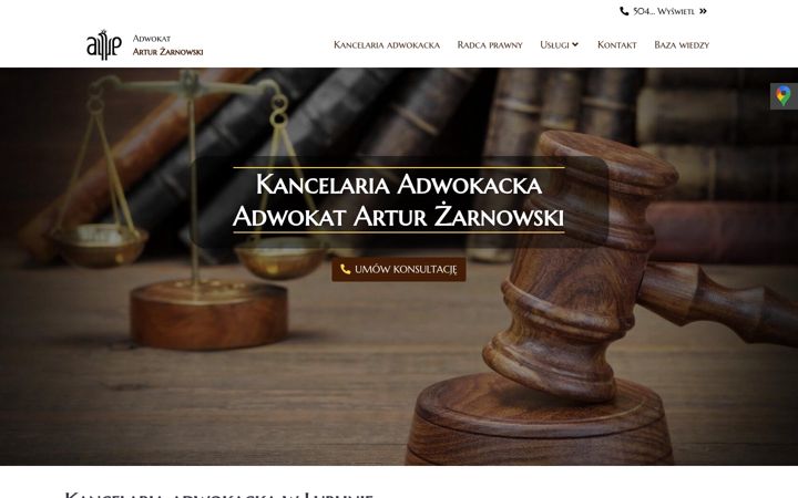 Captura de pantalla de adwokatzarnowski.pl