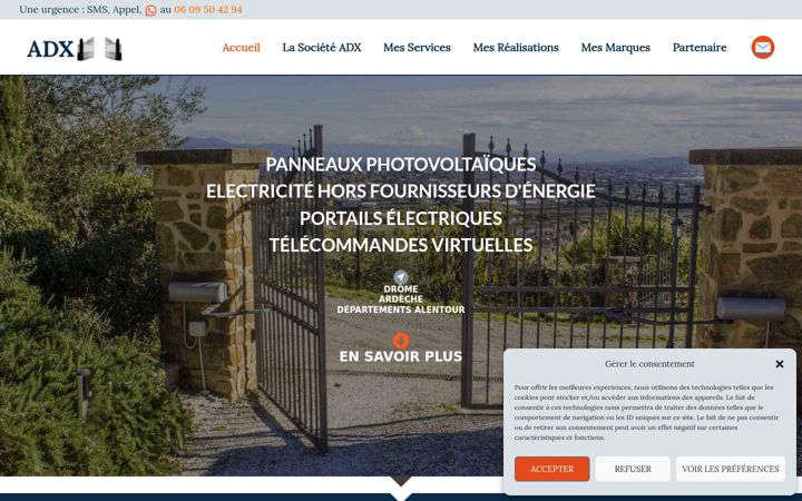 Screenshot of adx-depannage-portails-electriques.com