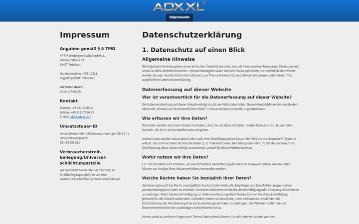 Screenshot of adxxl.com