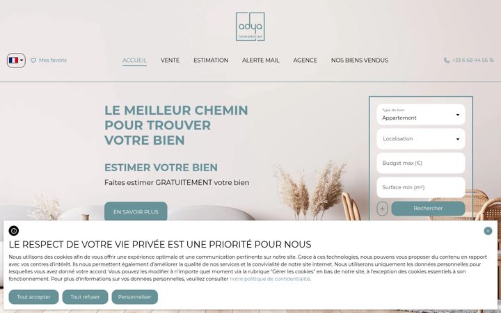 Screenshot of adya-immobilier.fr