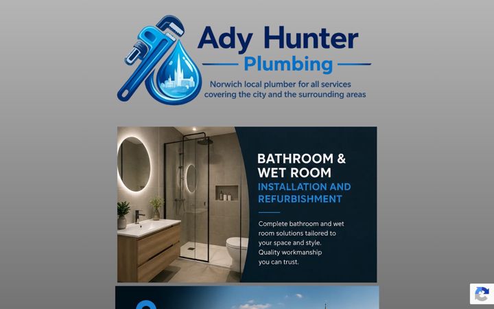 Screenshot of adyhunterplumbing.co.uk