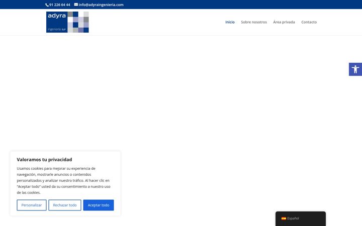 Screenshot of adyraingenieria.com