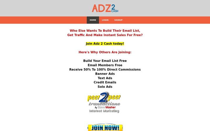 Screenshot of adz-2-cash.com