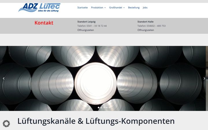 Screenshot of adz-luetec.de