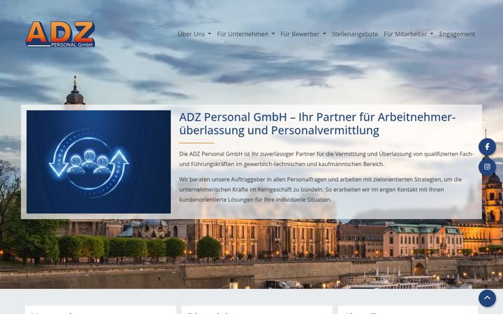 Screenshot of adz-personal.de