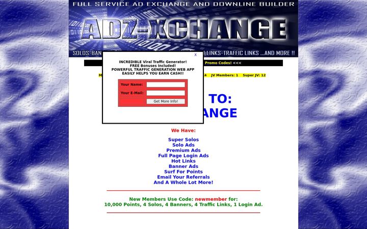 Screenshot of adz-xchange.com