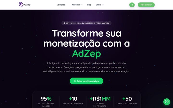 Screenshot of adzep.com.br