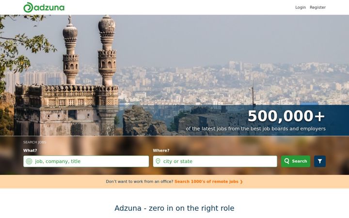 Screenshot of adzuna.in