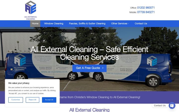 Screenshot of ae-cleaning.co.uk