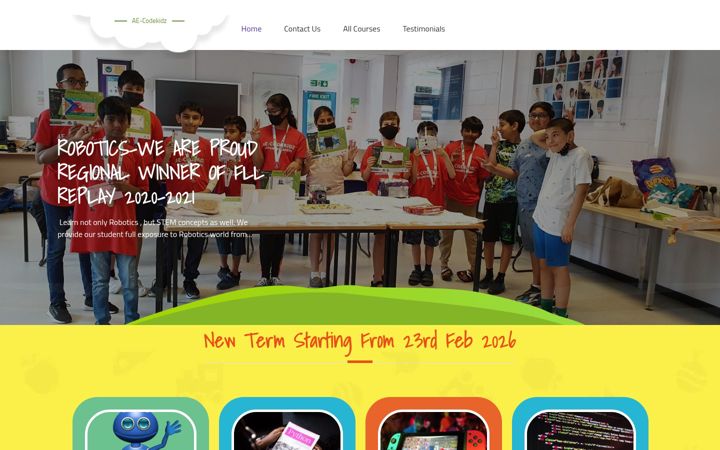 Screenshot of ae-codekidz.co.uk