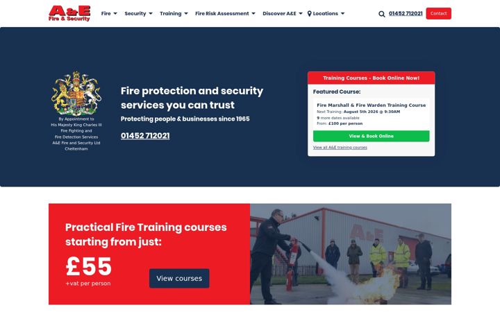 Screenshot of ae-fire.co.uk