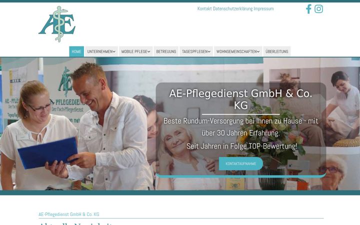 Screenshot of ae-pflegedienst.de