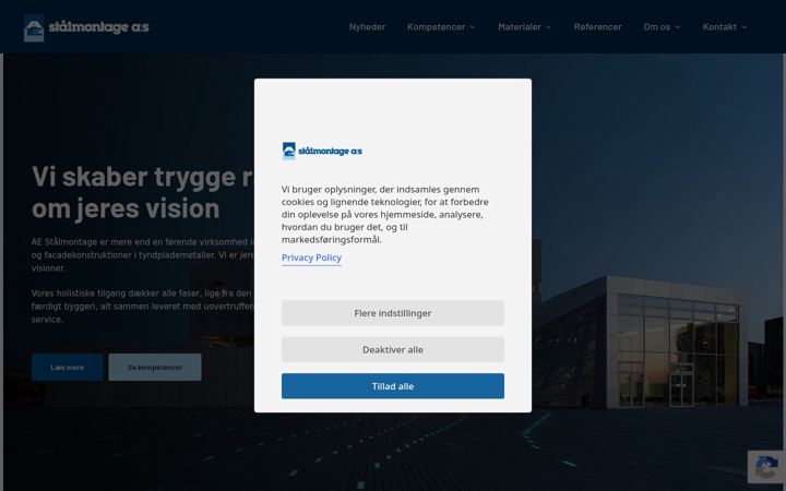 Screenshot of ae-staalmontage.dk