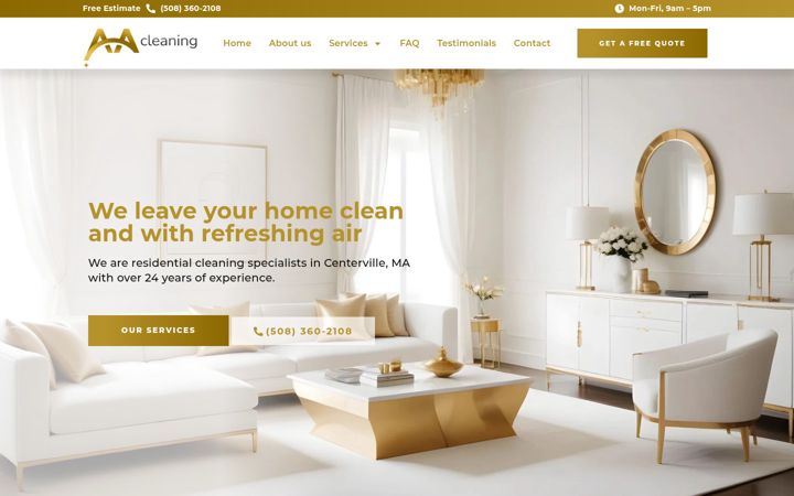 Screenshot of aeacleaningma.com