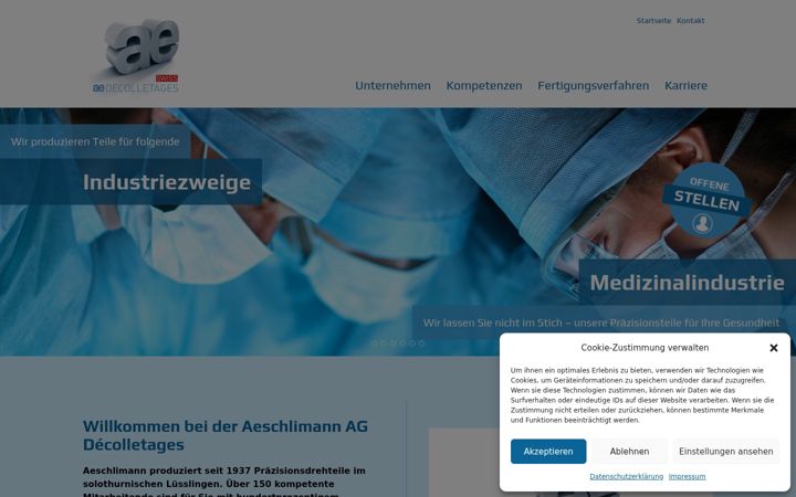 Screenshot of aeag.swiss