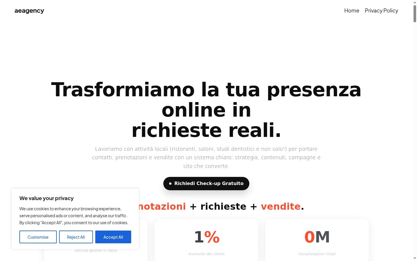 Screenshot of the consent banner shown before any interaction
