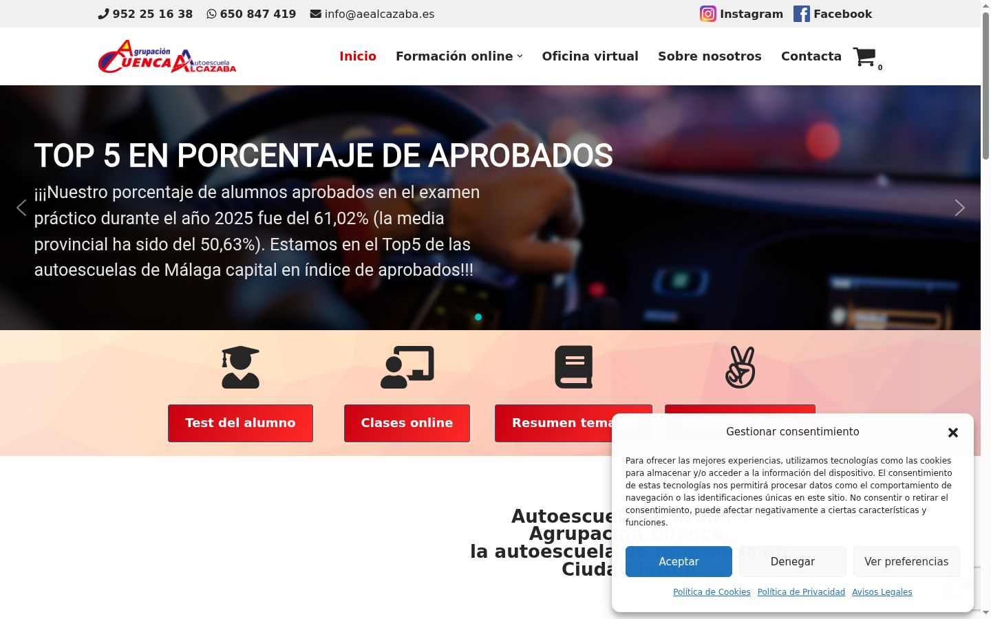 Screenshot of the consent banner shown before any interaction