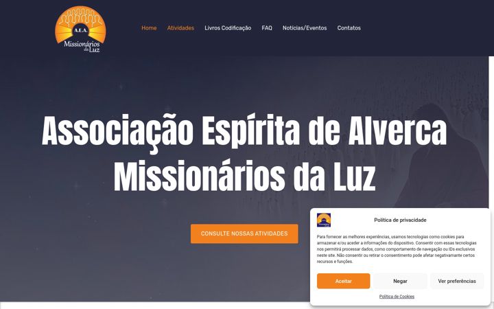 Екранна снимка на aeamissionariosdaluz.org