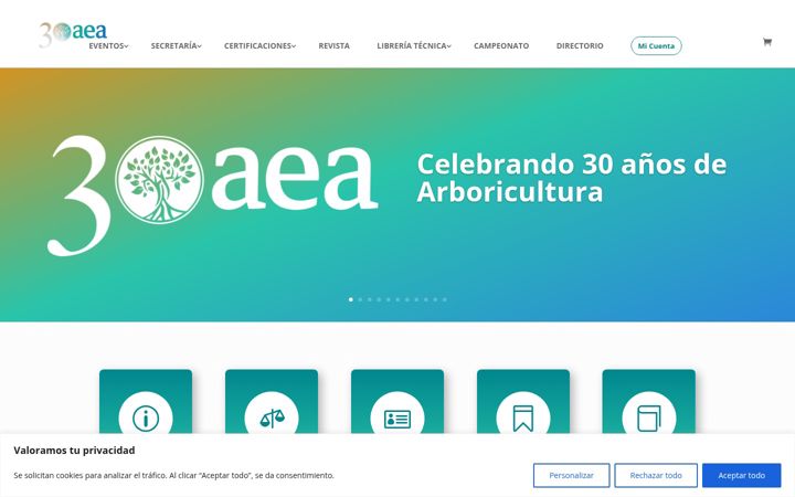 Screenshot of aearboricultura.org