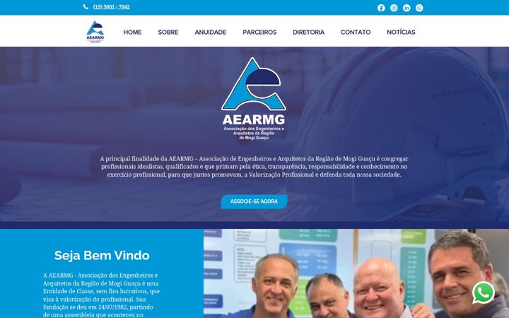 Screenshot of aearmg.com.br
