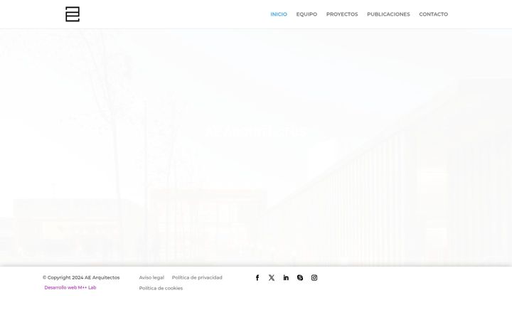 Captură de ecran a aearquitectos.es