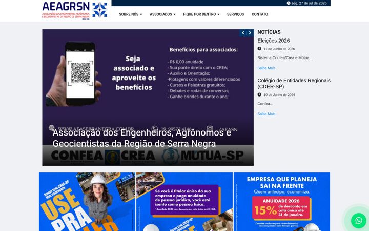 Screenshot von aeaserranegra.com.br