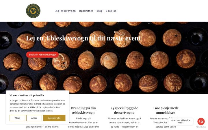 Posnetek zaslona aebleskivevogn.dk