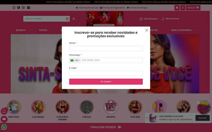 Screenshot ta' aeblingerie.com.br