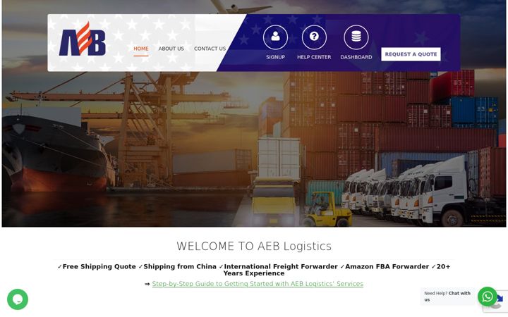 Screenshot ta' aeblogistics.com