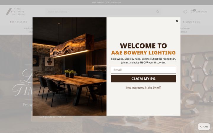 Screenshot of aebowerylighting.us