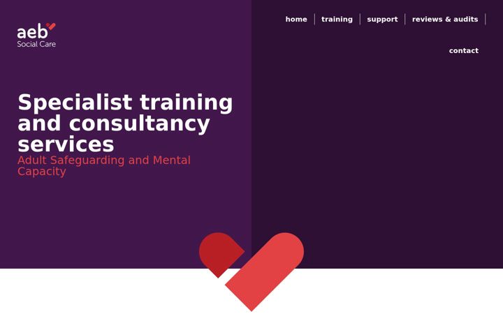 Screenshot ta' aebsocialcare.co.uk