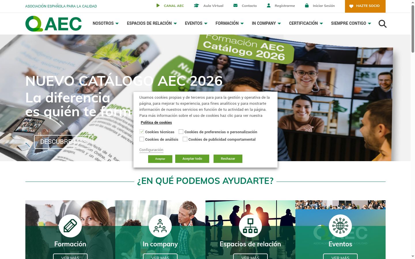 Captura de ecrã do banner de consentimento apresentado antes de qualquer interação